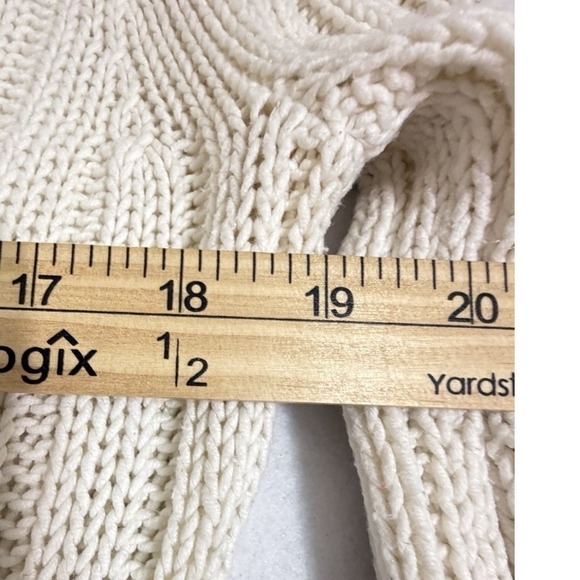 Access Hooded Pullover Cable Knit Chunky Sweater Fisherman Sz M Fitted Slimming - Picture 4 of 7